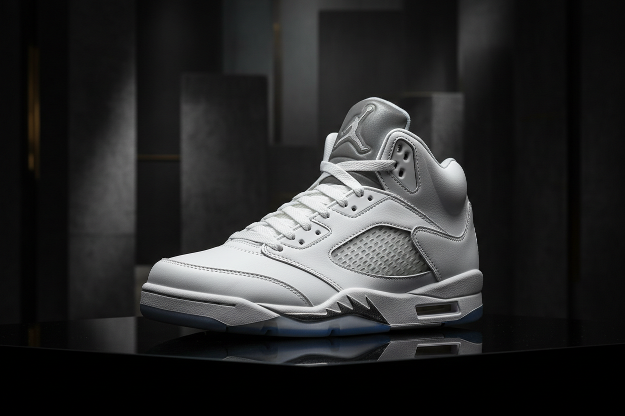 Air Jordan 5 white metallic